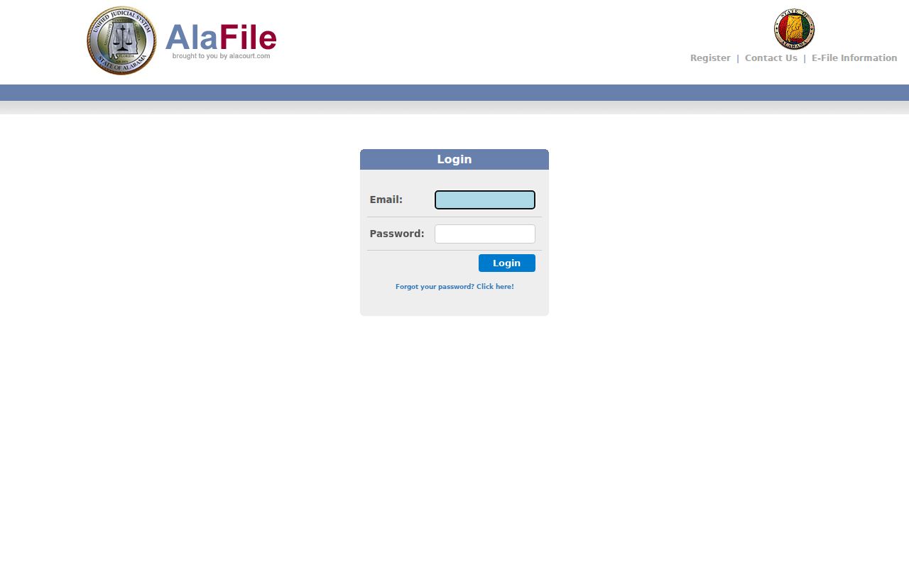Wilcox County court calendar AlaFile electronic notices