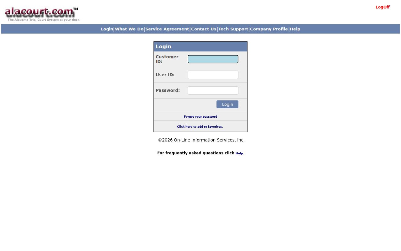 Wilcox County case search Just One Look interface